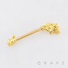 HALLOWEEN REVOLVER PISTOL ROSE HANDLE 316L SURGICAL STEEL NIPPLE RING